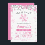 Winter Snowflake Rosa and Silver Girl Birgday Inbjudningar<br><div class="desc">Winter Snowflake Rosa och Silver Flickans födelsedagsinbjudan. Flickfödelsedag. Rosa och Silver Glitter Snowflake. Vinterjulens Helgdag. Vit bakgrund. 1:a 2:e 4:e 4:e 7:e 8:e 9:e 10:e 11:e 12:e 13:e 14:e 15:e 6e, oavsett ålder. Om du vill göra ytterligare anpassningar klickar du på knappen Anpassa och användor verktygen som är utformat för...</div>