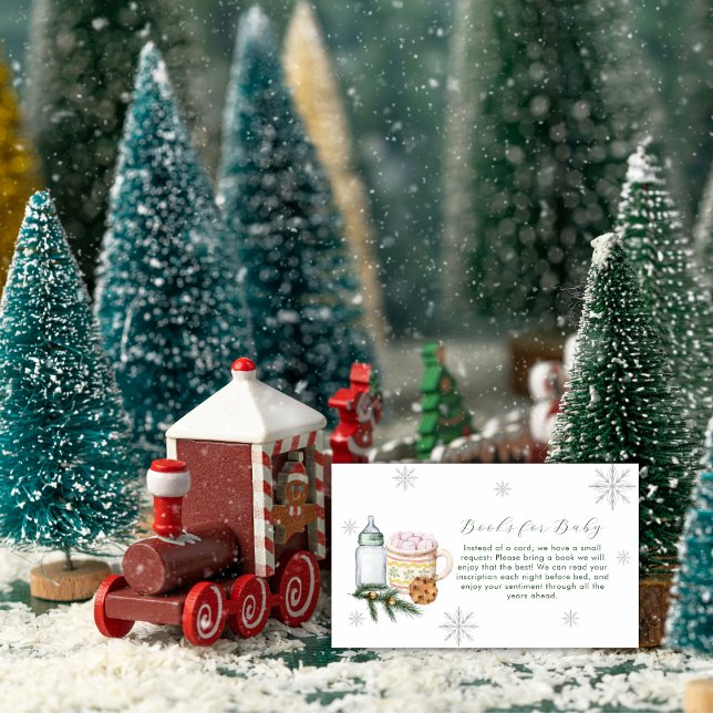 Winter Snowflake S'more Cookie Books Baby Shower  Tilläggskort (Winter Snowflake S'more Cookie Books Baby Shower Enclosure Card)