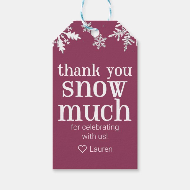 Winter Snowflake Tack, mycket för Gift Ta Presentetikett (Framsidan)