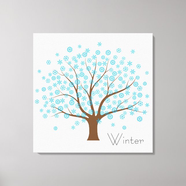 Winter Snowflake Träd Canvastryck (Framsida)
