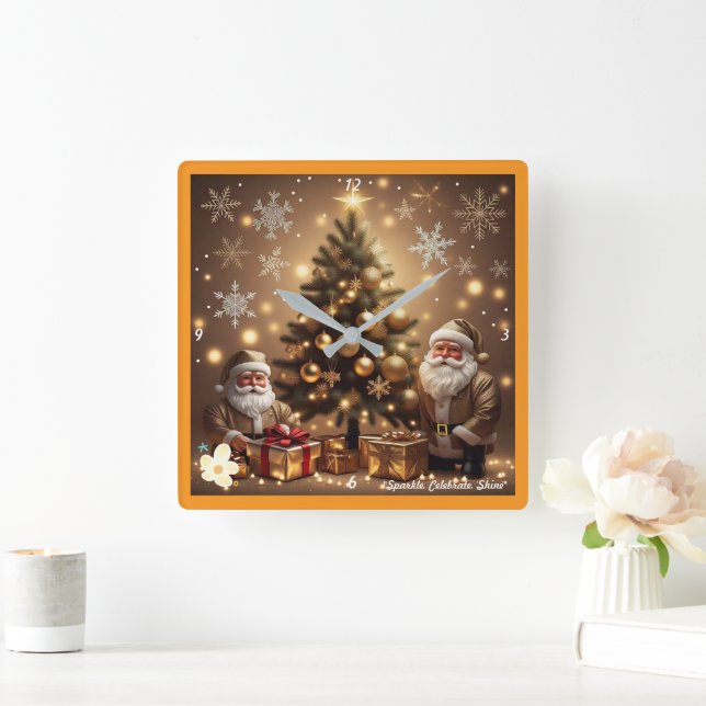 "Winter Snowflake Wonderland" Fyrkantig Klocka (Hem)