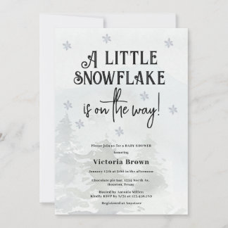 Winter Snowflakes Baby Shower Invitation Inbjudningar
