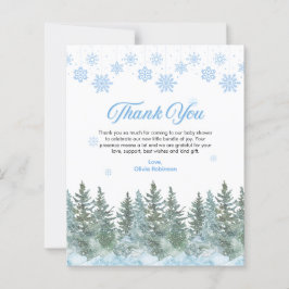 Winter Snowflakes Baby Shower Thank You Card