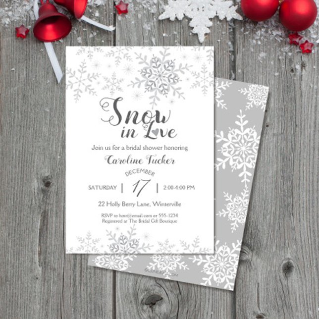 Winter Snowflakes Snow in Love Bridal Shower Inbjudningar (Skapare uppladdad)