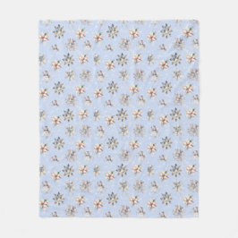 Winter Snowflakes & Sparkles Fleece Blanket