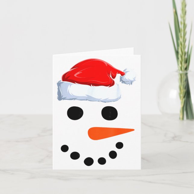 Winter Snowman Face Costume Christmas Snowman  Kort (Framsida)