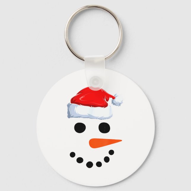 Winter Snowman Face Costume Christmas Snowman  Nyckelring (Framsida)