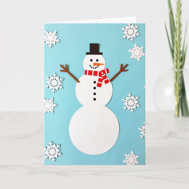 Winter Snowman Greeting Card Kort (Framsida)