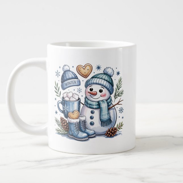 Winter Snowman Specialty Mug Jumbo Mugg (Vänster)