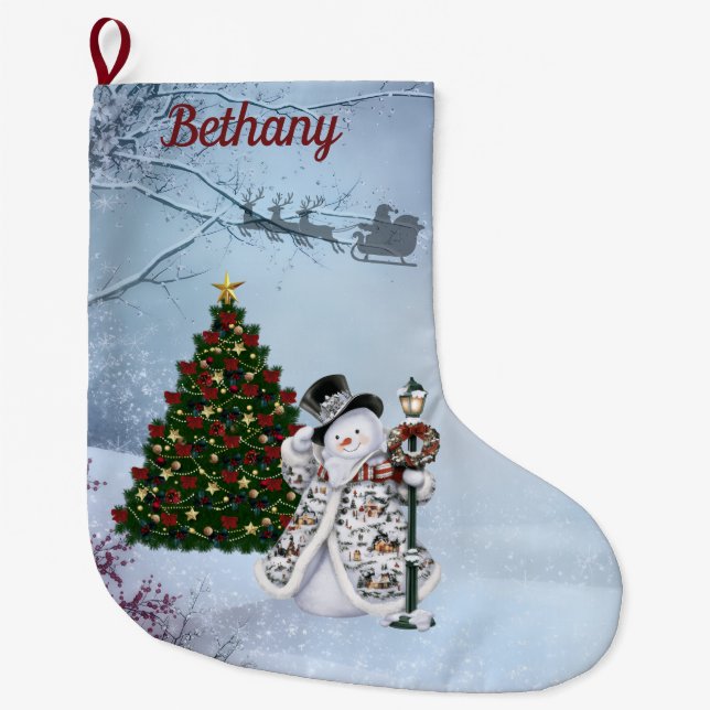 Winter Snowman Stor Julstrumpa (Framsidan)