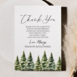 Winter Snowy Gräs Träd Bröllop Tack Kort<br><div class="desc">Det här är ett Winter Snowy Gräs Träd Bröllop tackkort!</div>