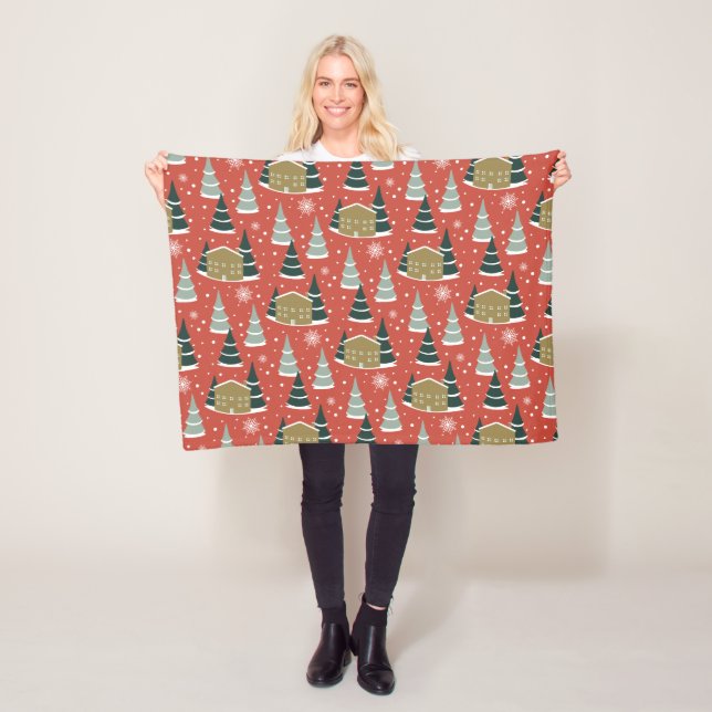 Winter Snowy Gräs Wonderland Fleecefilt (På plats)