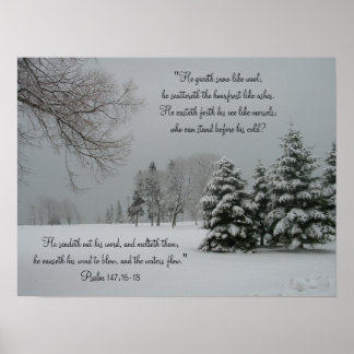 Winter Snowy Ligcape-Scripture-citat Poster