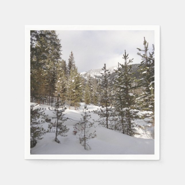 Winter Snowy Mountain Scene i Montana Pappersservett (Framsidan)
