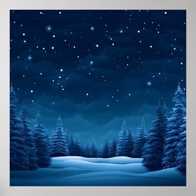 Winter Snowy Night Poster (Framsidan)