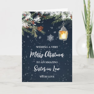 Winter Snowy Night Sister in Law God jul Kort