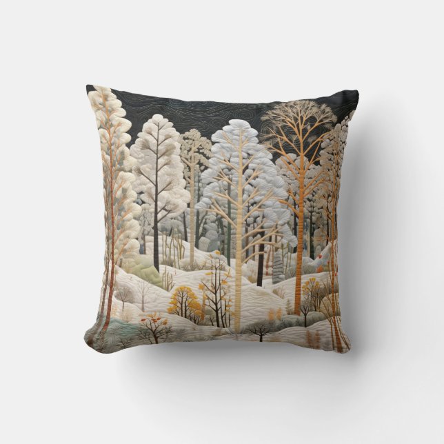 Winter Snowy Quilt Dekorativ kudde (Framsida)
