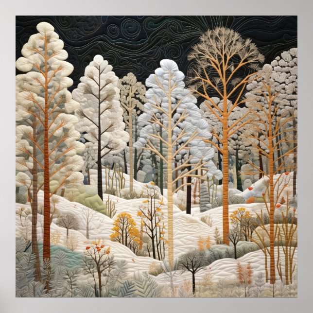 Winter Snowy Quilt Poster (Framsidan)