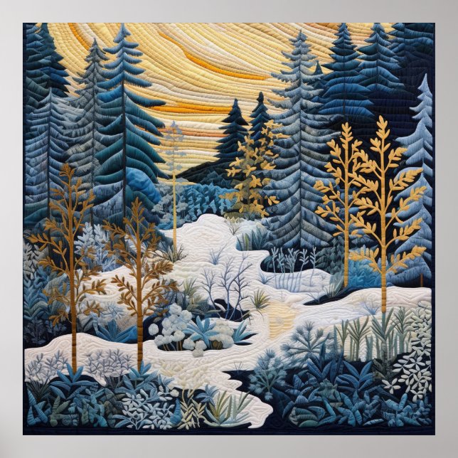 Winter Snowy Quilt Poster (Framsidan)