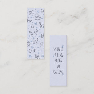 Winter Snowy time läser Mini Bookmark-Telefonkorte