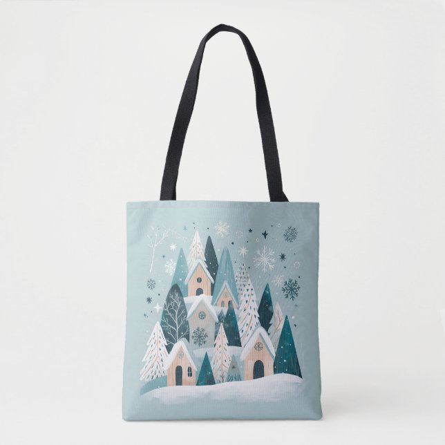 Winter Snowy Village Tygkasse (Framsida)