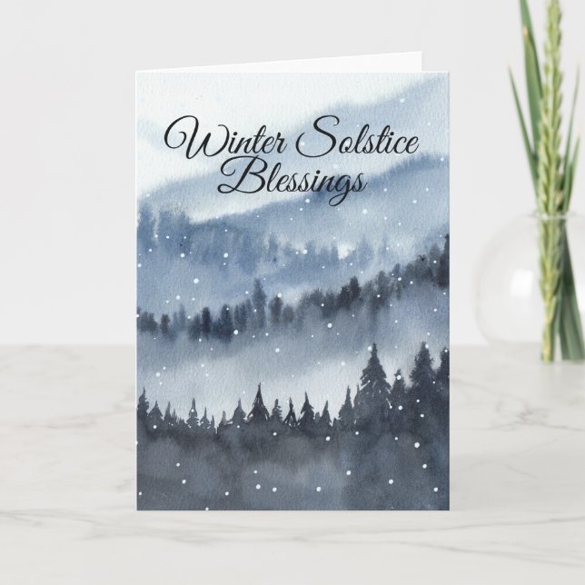 Winter Solstice Blessings Pagan Yule Card Kort (Framsida)