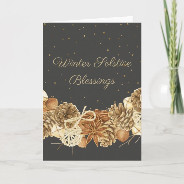 Winter Solstice Blessings Sabbat Greeting Card Helgkort (Framsida)