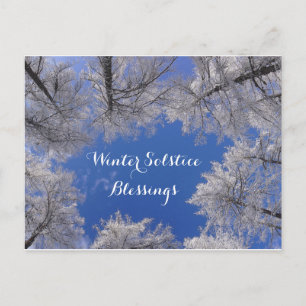 Winter Solstice Blessings Winter Träd och Himlar Vykort