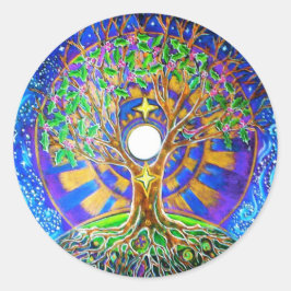 Winter Solstice Full Moon Mandala Sticker Runt Klistermärke