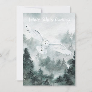 Winter Solstice Hälsning Woodland Forest White Ugg Kort