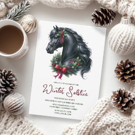 Winter Solstice Holly Yule Horse Pagan Helgdag Inbjudningar