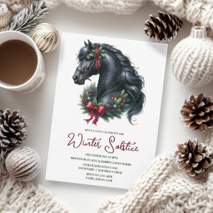 Winter Solstice Holly Yule Horse Pagan Helgdag Inbjudningar