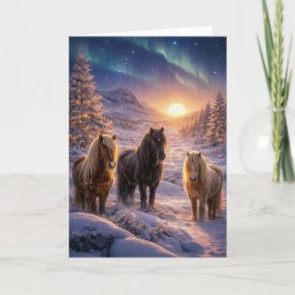 Winter Solstice Magic with Icelandic Horses Helgkort