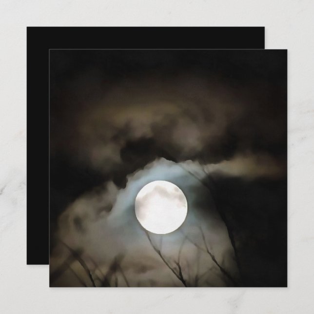 Winter Solstice Måne Celestial Art Inbjudningar (Fram/baksida)