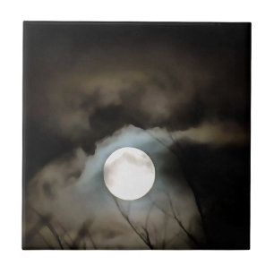Winter Solstice Måne Celestial Art Kakelplatta