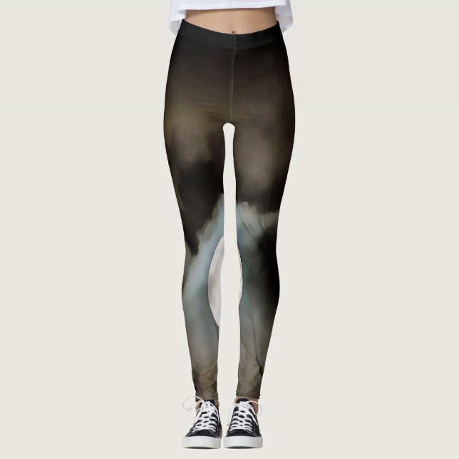 Winter Solstice Måne Celestial Art Leggings (Framsida)