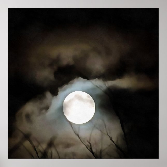 Winter Solstice Måne Celestial Art Poster (Framsidan)