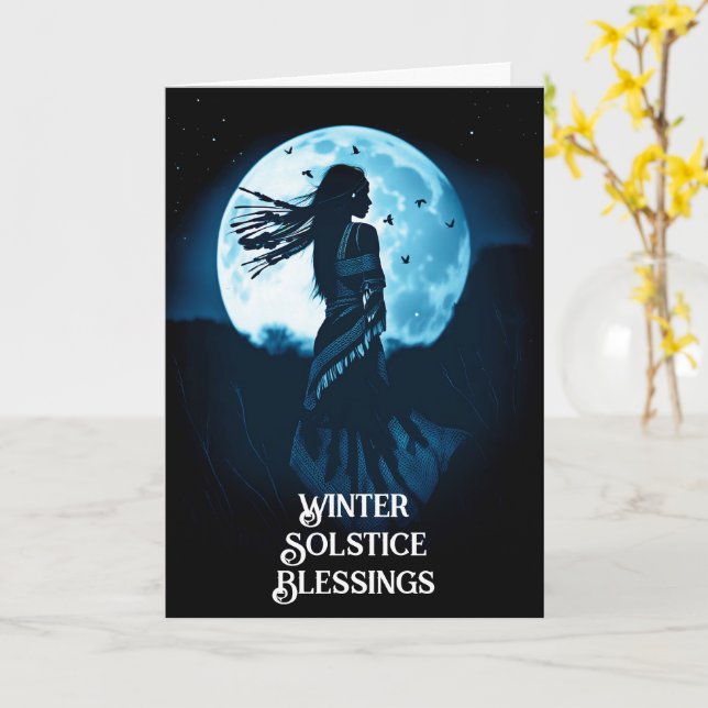 Winter Solstice Native American Ethnic Bohemian Kort (Gul blomma)