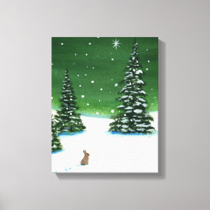 Winter Solstice Rabbit Art av AmyLyn Bihrle Canvastryck