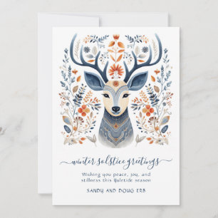 Winter Solstice Stag Yuletide Julkort