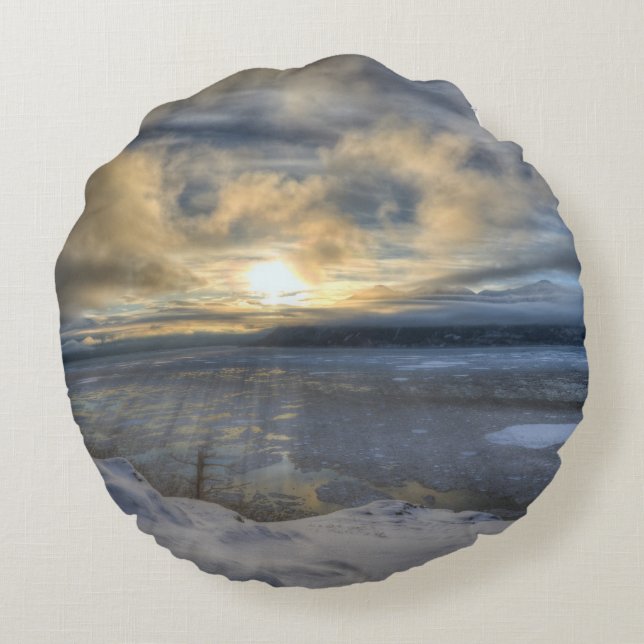 Winter Solstice Turnonce Arm Rund Kudde (Baksidan)