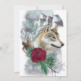 Winter Solstice Varg & Mountains Pagan Sabbat Julkort