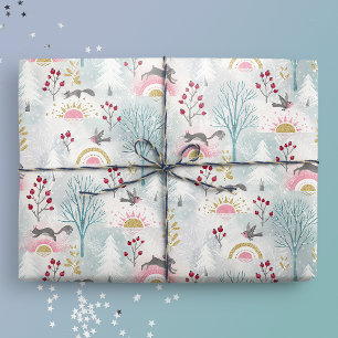 Winter Solstice Woodland Animals Presentpapper