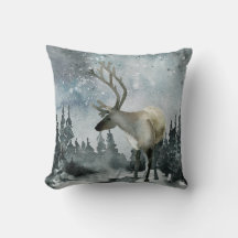 Winter Solstice Woodland Forest Stag Hjort Throw P