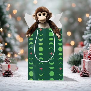 Winter Solstice Yule Wicca Måne Phases Red Grönt