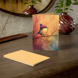 Winter Songbird in Knit Hat | Marzipan Greeting Kort