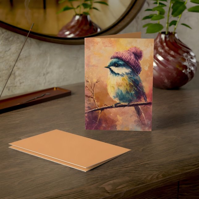 Winter Songbird in Knit Hat | Tumbleweed Greeting Kort (Skapare uppladdad)