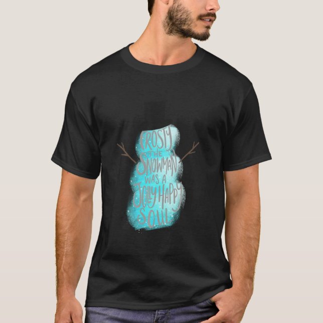Winter Soul Jolly Lycklig Snögubbe Frosty T Shirt (Framsida)