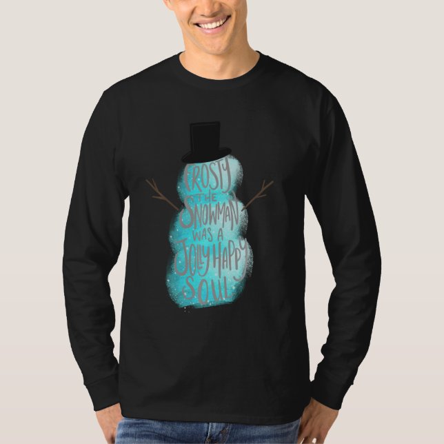 Winter Soul Jolly Lycklig Snögubbe Frosty T Shirt (Framsida)