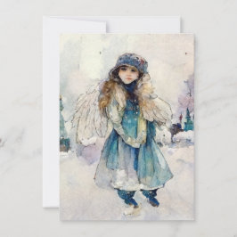 Winter Spirit Watercolor Angel Art Anteckningskort